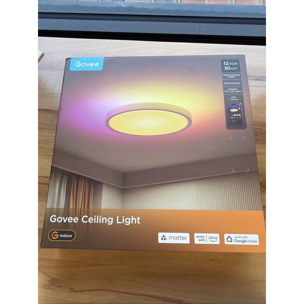 Govee 12" RGB LED Ceiling Light, App Control, Smart Wi-Fi, Alexa, Google, Matter